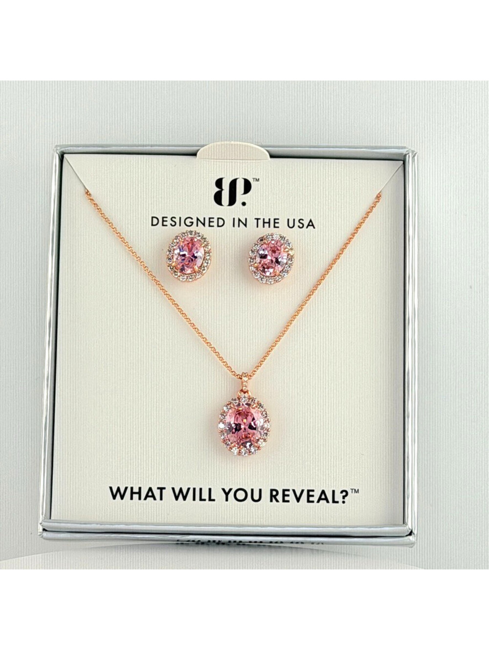 Bomb Party “The 2424 Set” Gem Society Rose Quartz on Rose Gold